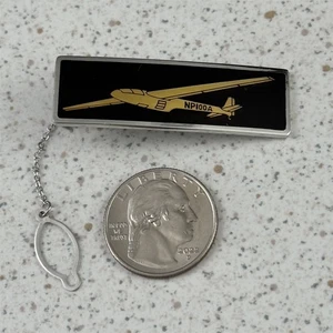 Vintage Nippi NP-100A Albatross Glider Enamel Silver Tone Tie Bar Clip #51422 - Picture 1 of 4