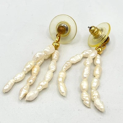 Vintage Fresh Water Pearl Dangle Earrings - Image 1 of 4
