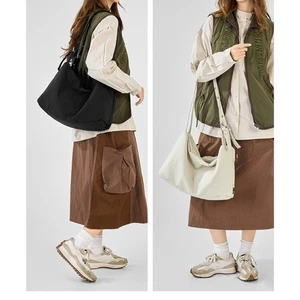 Korean Inspired Spacious Canvas Underarm Bag Retro Design Lightweight Shoulder - Picture 1 of 12