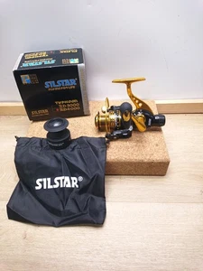 SILSTAR TYPHOON Fishing Reel Size 4000 Rear Drag 6+1 BB Spare Spool Blk & Gold - Picture 1 of 12