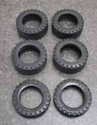 VINTAGE M.A.S.K. 1986 KENNER HURRICANE TIRES ALL 6 GOODYEAR ORIGINAL REPLACEMENT - Image 1 of 4