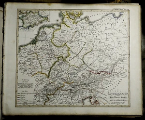 1846 Old GEO.MAP.Antica Germania e i Paesi del Danubio Meridionale del V Secolo - Bild 1 von 4