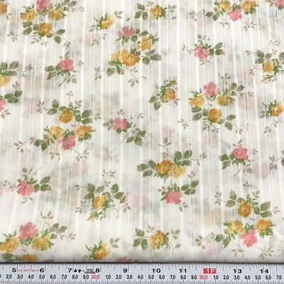 Vintage Peter Pan Fabrics Florals Off White LENO WEAVE DIMITY by the HALF YARD
