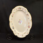 Hutschenreuther Platter Oval Med #7619 Floral w/Gold 1939-1964 The Mayfair White