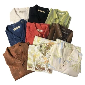 Tommy Bahama Hawaiian Shirt Lot of 9 Size Small Button Front Silk Polyester - Picture 1 of 12