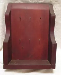De colección ~ Hecho a mano ~ Porta llaves de madera maciza ~ 6 ganchos ~ Estante pequeño ~ Años 70 - Imagen 1 de 16