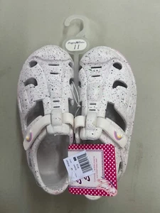 Stepping Stones Sunny White Girls Kids Foam Shoes Size 11 NWT - Picture 1 of 2