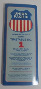 Union Pacific Railroad horario #1 10 de abril de 1994 - Imagen 1 de 1