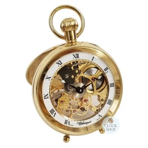 49mm Gold Mechanical Skeleton Desk Pocket Watch By CLASSIQUE (Roman) - Picture 1 of 8