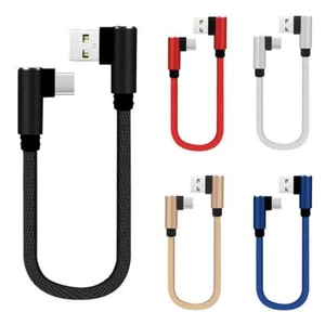 90 DEGREE Right Angle USB Type C Fast Data Sync Charger Charging Cable Lead NEWS - Picture 1 of 17