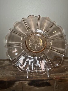 VTG Anchor Hocking Oyster & Pearl Pink Depression Glass Sandwich Serving Plate - Picture 1 of 9