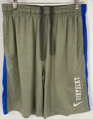 Nike Dri Fit Kentucky College Basketball Shorts Gray Large Swoosh Drawstring UK Cover