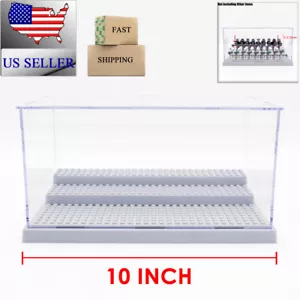 US 3-Steps Acrylic Display Case Box 10inch For Minifigures Building Blocks Gray - Picture 1 of 12