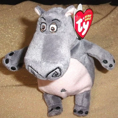 TY GLORIA the HIPPO BEANIE BABY (MADAGASCAR MOVIE), MWMT, DOUBLE TUSH TAGS - Image 1 of 4