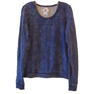Volcom Cool Crew Sweatshirt Womens Sz XL Blue Crewneck Beach Skater Y2K  - Image 1 of 4