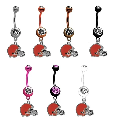Cleveland Browns Football Belly Button Navel Ring Piercing - Pick Color NEW Cover