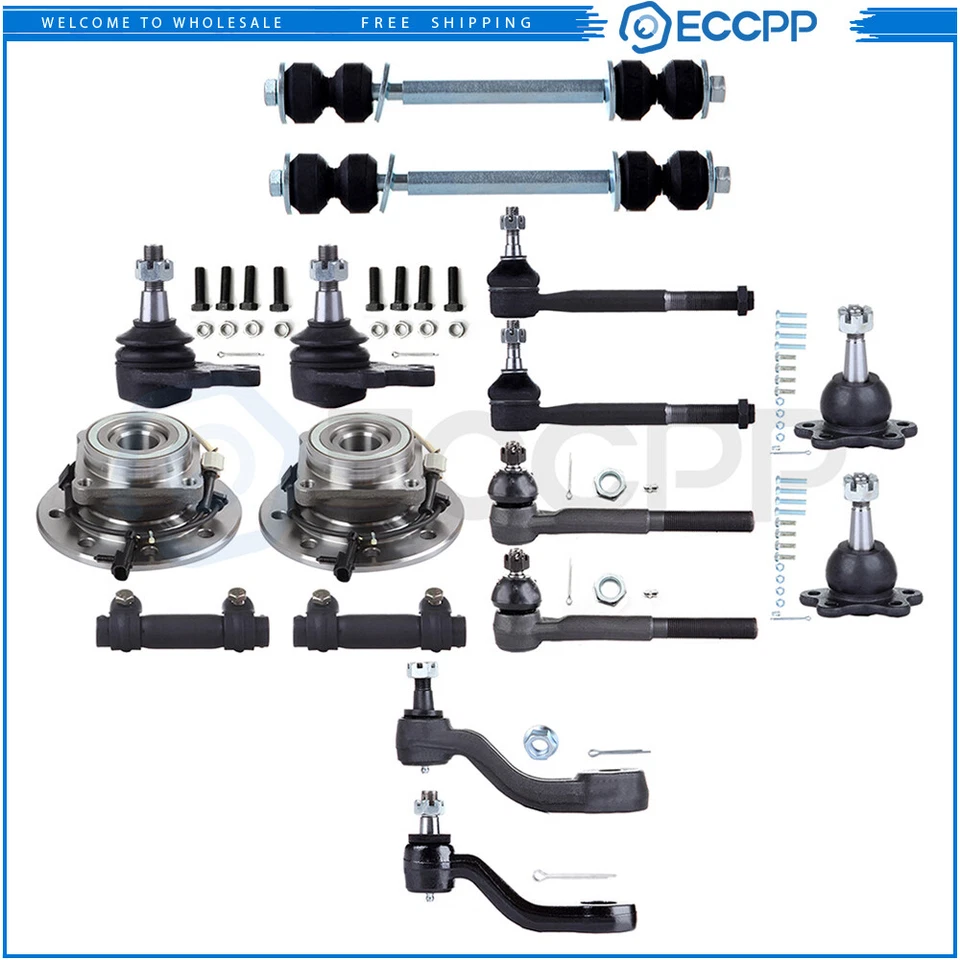 16Pieces Front Steering Tie Rod End Sway Bar End Link For 1995 Chevrolet K2500 - Image 1 of 4