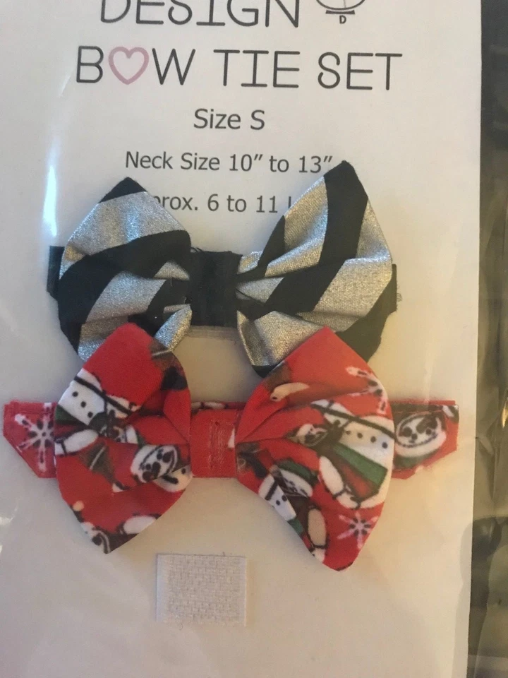 NUEVO EN PAQUETE DEFECTO LEER Perro Mascota Gato Pajarita Collar Set Pequeño Intercambiable Formal Foto 1 de 4