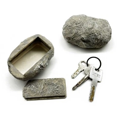 Hide a Key Fake Rock Safe Holder Realistic Stone Hidden Storage Place for Garden - Image 1 of 4