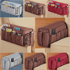 Protective Quilted Chair Recliner Armrest Cover with Pocket Storage in 3 Colors - Picture 1 of 13