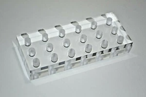 Base acrílica con 18 orificios Ø 1/4"" para palos doplantes/máquina facetadora lapidaria - Imagen 1 de 3