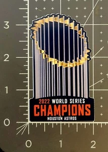 Houston Astros World Series Champions 2022 Vinyl Sticker Small Trophy - Picture 1 of 1