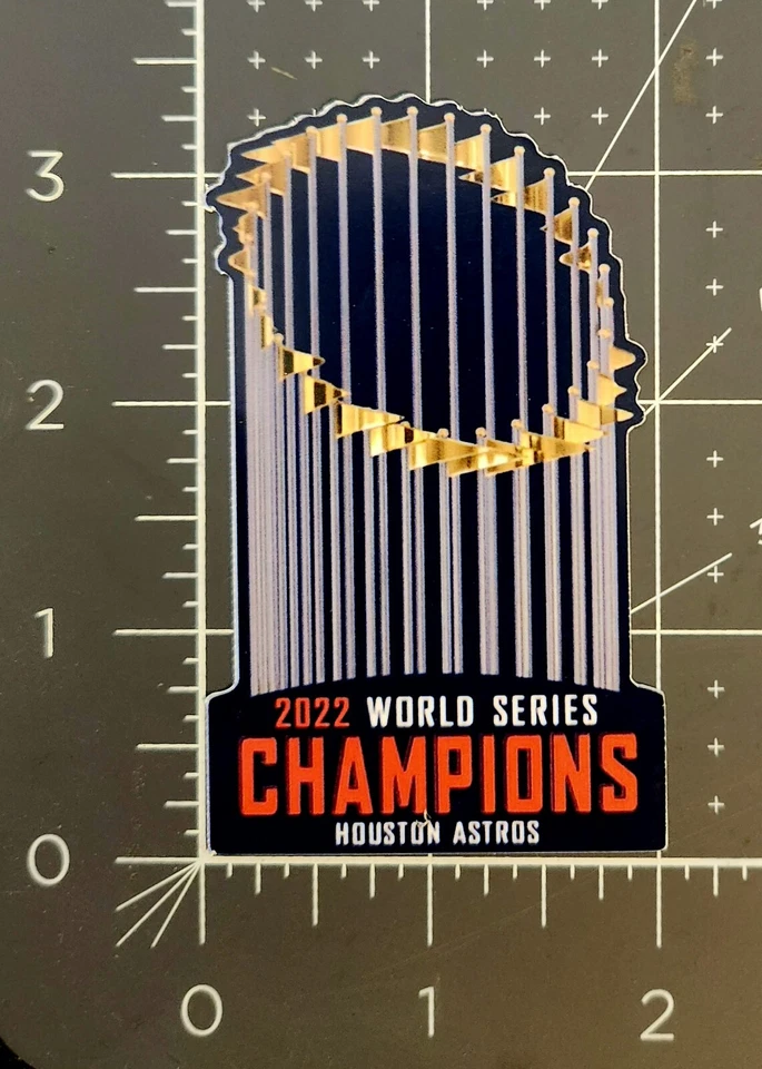 Houston Astros World Series Champions 2022 Vinyl Sticker Small Trophy - Image 1 of 1