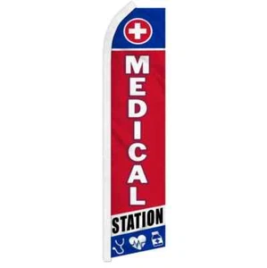 Medical Station Swooper Advertising Banner Flag for Emergency Care First Aid - Picture 1 of 7