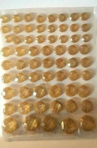 CraftbuddyUS 62pcs x 8,10,12,14mm BEIGE Individual FACETED Self Adhesive Gem - Picture 1 of 2