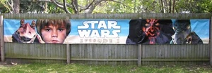 Star Wars Phantom Menace Episodio 1 Darth Maul Anakin Jar Jar Banner 33"" x 23,5' - Imagen 1 de 7