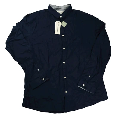 TOM TAILOR Men's Long Sleeve Fitted Dobby Shirt, 10302 Dark Blue. 3XL - Image 1 of 4