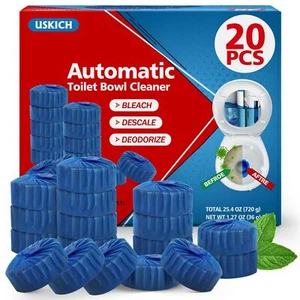Toilet Bowl Cleaner Tablets 20 PACK, Bathroom Automatic Toilet Tank Blue Clea... - Picture 1 of 6