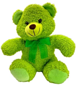 ReMona 11" Green Teddy Bear Seated Mesh Ribbon Plush St. Patrick’s Day EUC - Picture 1 of 4
