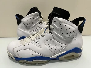 Used 2014 Nike Air Jordan 6 VI Retro Sport Blue White Black 384664 107 US9.5 - Picture 1 of 7