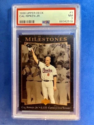 Cal Ripken Jr 1996 Upper Deck Milestones PSA 7 - Orioles Foto 1 de 2