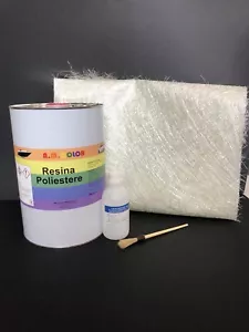 RESINA POLIESTERE KIT VETRORESINA KG5 + FIBRA MAT VETRO MQ 5 - Foto 1 di 1