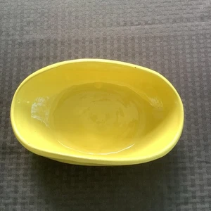 Vintage Bybee Pottery Yellow 9” Serving Bowl Art PotterPottery Handmade USA - Picture 1 of 7