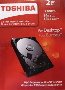 Toshiba 3.5" P300 Internal Desktop 7200rpm 64MB 6gbs 3.5" 2TB Sata HDWD120 "New" - Picture 1 of 5