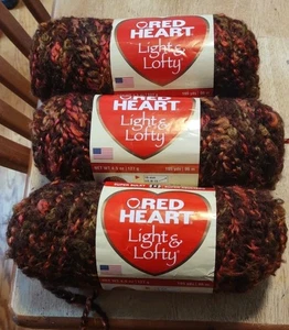 Red Heart Light And Lofty Yarn 4.5 Oz Spice Multi Lot Of Three New - Picture 1 of 3