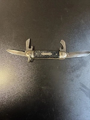 Vintage The Ideal Camper 4 Blade Multi-Tool Pocket Knife Boy Scouts With Bail - Image 1 of 4