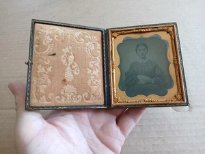 1/6 -Plate Ruby Ambrotype Beautiful Southern Lady Sallie Hanger Civil War Family - Picture 1 of 11