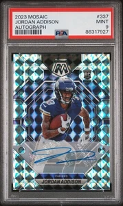 2023 Mosaic Autograph #337 Jordan Addison Vikings RC Rookie AUTO PSA 9 MINT - Picture 1 of 3