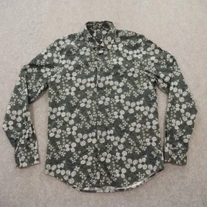 Pretty Green Shirt Mens Gray White Button Up Floral Long Sleeve Print AOP - Picture 1 of 15