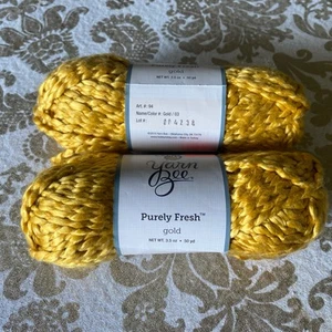 Yarn Bee Discontinued Purely Fresh Lot ~2 GOLD 50 Yards Each 3.5 oz NEW - Picture 1 of 7