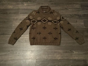 Rare Polo Ralph Lauren Sport Native/ Navajo/ Indian Knit Size Large Olive Color - Picture 1 of 14