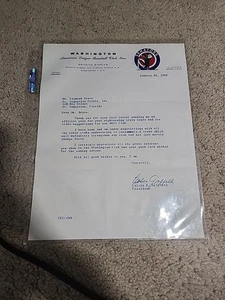 CALVIN GRIFFITH 1958 Washington Senators signed handsigniert Brief RARE BEAUTY⚾️ - Bild 1 von 7