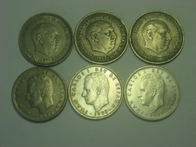 España 5 Pesetas 1957 - 1983 / 6 monedas/ Foto 1 de 2