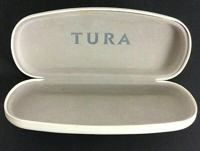 Estuche de repuesto para gafas Tura de cuero sintético blanco rígido en relieve Foto 1 de 3