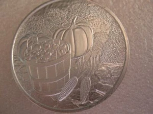 1-OZ 2021 FALL HARVEST THANKSGIVING CHRISTMAS BOUNTY .999 SILVER COIN+GOLD - Picture 1 of 10