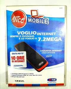 Alice mobile Chiavetta internet Tim Onda MT503HS 7.2 mega scatola originale acce - Foto 1 di 3